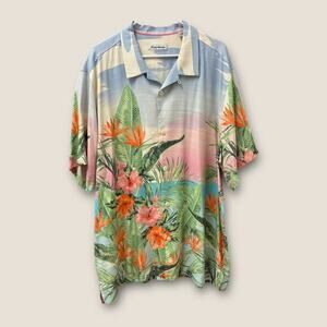 Tommy Bahama Beach Scene Silk Button Down Shirt